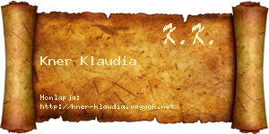 Kner Klaudia névjegykártya